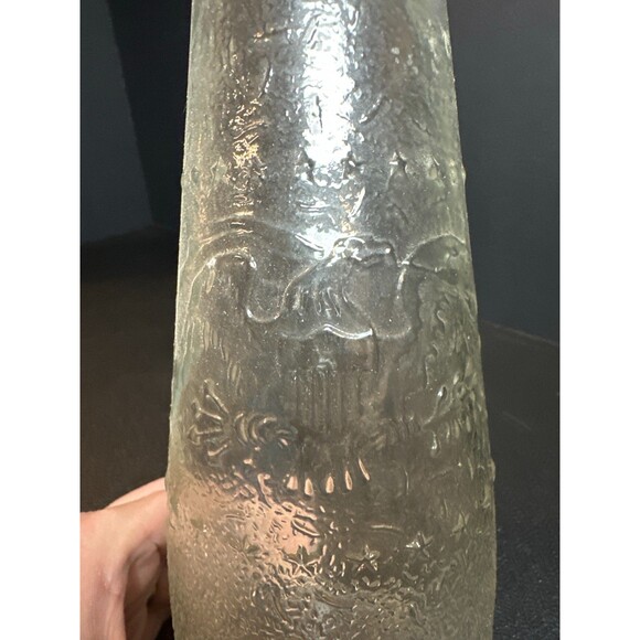 Vintage George Washington Embossed Glass Bottle w/ Stars Cap 11" Patriotic - Picture 8 of 9